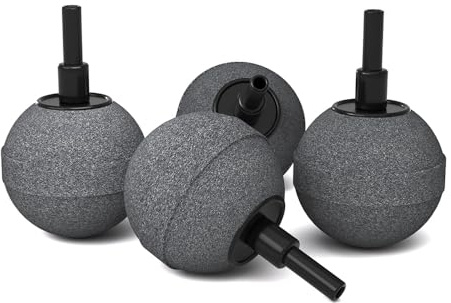 4 Pack Air Stones for Ponds, Long Lasting Aerator Oxygen Diffuser, 1.5 Inch Air Bubble Stone Aerator Bubble Diffuser, Aquarium Air Pump Accessories Airstone for Fish Tanks, Pond and Hydroponics