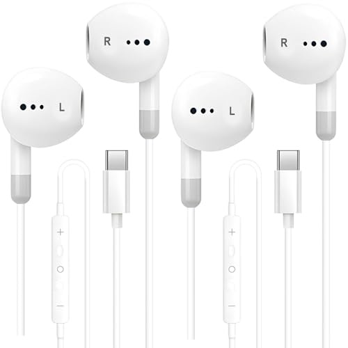 ASENTER USB C Kopfhörer mit Kabel für iPhone 16,Typ C Kopfhörer, In Ear Kopfhörer, mit Mikrofon Kabelkopfhörer für iPhone 16 Pro Max/15 Plus, Galaxy S23, S22