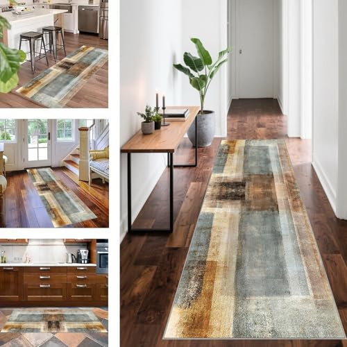 Läufer Küchenteppich Lang Flur rutschfest Waschbar Teppich Läufer Flur Modern Schlafzimmer Korridor Teppichläufer Lang, Eingangsteppich Läufer Flur Teppich Modern Teppich für Küche 40 x 80 cm