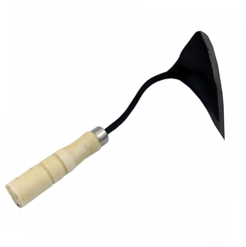 SUPVOX Azada de Mano Pequeña con Mango de Madera Forjada y Cuello Curvado para Jardinería Herramienta Ligera para Plantar y Desherbar Huertos Caseros