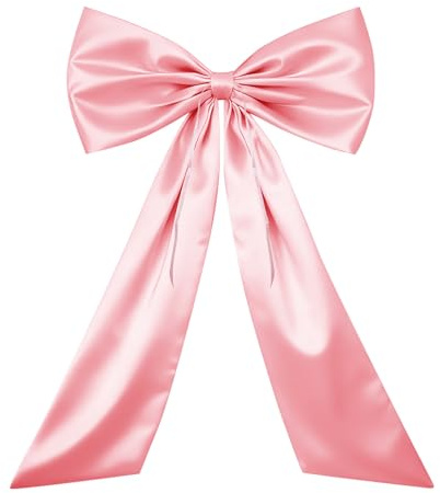 Stor presentrosett Rosa, 58×100 cm Dekorativ rosett med klistermärken, Stor rosett Stor presentrosett Presentrosett Stor, för jul, fest, för juldekoration Rosa, väggdekoration, ballongbåge
