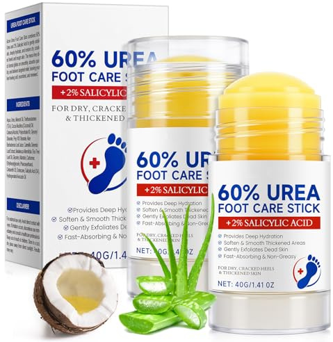 Clawrex Fotkräm med 60 % Urea, 2 st fotkräm fotvård för mycket torr, för armbågar, knän, fötter och händer