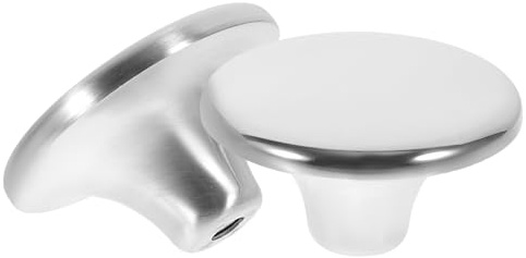 STOBAZA 2pcs Boutons de Couvercle pour Casseroles en Acier Inoxydable Argenté, Poignées Universelles Anti-brûlure, Forme Classique, Remplacement Solide pour Ustensiles Cuisine