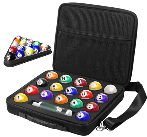 SVCEQZE Astuccio per Biglie da Biliardo, Organizer Portatile Grande Capacità, Custodia per Biliardo da Viaggio Imbottita in Schiuma, Per Allenamento Tornei Domestici Sala Giochi Sports Bar