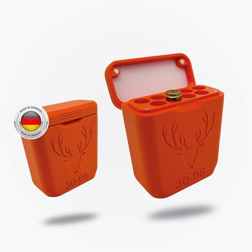 Patronenetui mit Gürtelclip für 9 Patronen, Robuste, widerstandsfähige Munitionsbox mit Magnetverschluss und Gummieinlage für Geräuscharmen Transport, ideal für Jagd & Schießstand