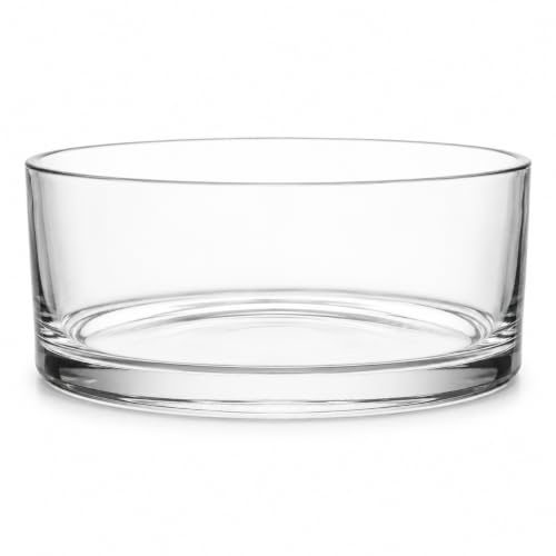 Floralcraft® 29cm Glass Cylinder Bowl Vase – Clear Decorative Glass Bowl for Floral Arrangements, Floating Candles, Wedding Centrepieces & Home Décor – 10cm Height