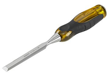 Stanley FatMax Beitel, 12mm Klingenbreite, Thru-Thang-Klinge, Stahl-Schlagkappe, Griff mit Weichstoffeinsätzen, 0-16-254
