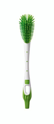 MAM Soft Brush flaskborste med extra mjuka borst, borste lämplig för alla flaskformer, med speciell sugborste för rengöring av nappar, 0+ månader, färgsorterad