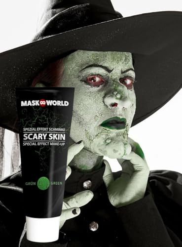 Maskworld Scary Skin Grün - Grüne Special Effect Creme für gruselige Effekte - Helloween, Karneval & Motto-Party