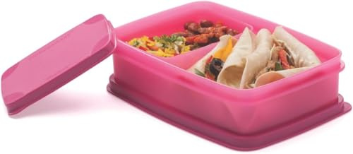 SIGNORA WARE kompakte Lunchbox 2er Set 700ml (550ml + 150ml) – BPA-frei Mikrowellengeeignet luftdicht Clevere Dose Brotdose – pink