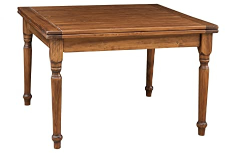 Biscottini Esstisch ausziehbar 120 x 120 x 80 cm | Esstisch | Küchentisch im Landhausstil | Gartentisch ausziehbar | Esszimmertisch Holz