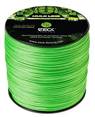 Zeck Schnur Hulk Line 0,55mm 50kg 400m, geflochtene Schnur zum Welsangeln, Welsschnur, Wallerschnur, grüne Angelschnur