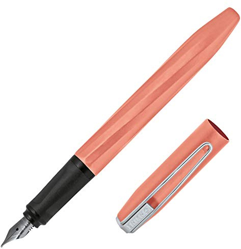 Online Füller Slope, Patronen-Füller mit Iridiumfeder Strichstärke M, für Standard-Tintenpatronen, ergonomisches Griffstück, Füller für Rechtshänder, für Schule und Büro, Farbe Sunny Peach