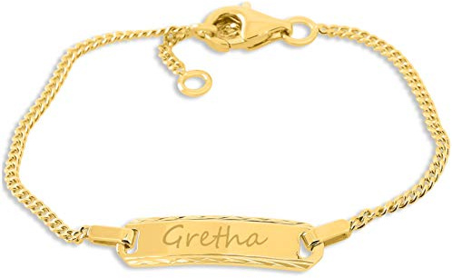 Taufarmband Gravur Gold Kinderarmband mit Wunschgravur Armkettchen Taufe Babyarmband Taufgeschenk Taufschmuck Gravur Namensarmband Baby Mädchen Geschenke personalisiert