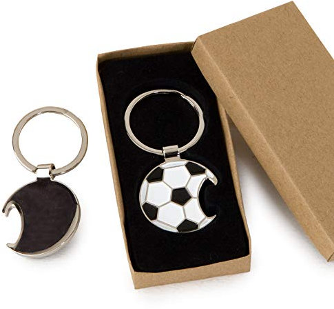 Mopec Portachiavi Apribottiglie Pallone da Calcio, Metallo, Taglia Unica