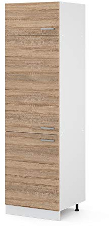 Vicco Kühlumbauschrank R-Line, Sonoma, 60 cm | 3 Türen · ✓ Kühlschranknische · Höhenverstellbare Füße · 1 Einlegeboden · ✓ Frei kombinierbar
