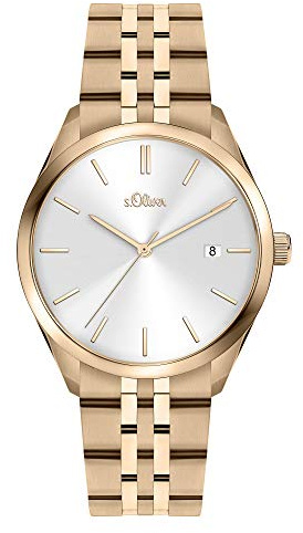 s.Oliver Damen Analog Quarz Uhr mit Edelstahl Armband