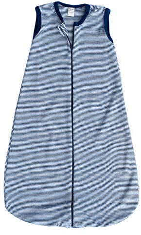 Lilano, Schlafsack Ringel ohne Arm, 70% Wolle (kbT), 30% Seide, 210 gr./m² (Marine/Natur, 1 (70 cm))