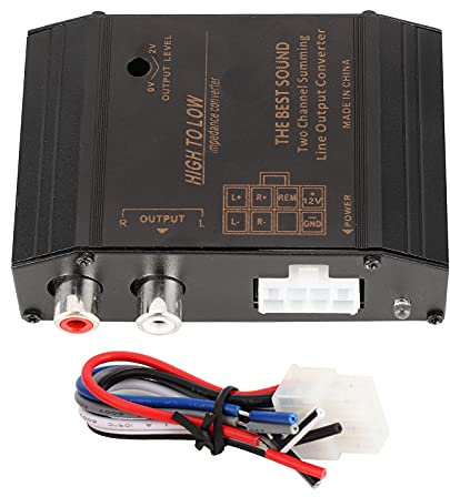Convertitore RCA Hi-Low, Akozon 12V Altoparlante Audio per Auto Convertitore di Livello da Alto a Basso Anti-interferenza Porta RCA