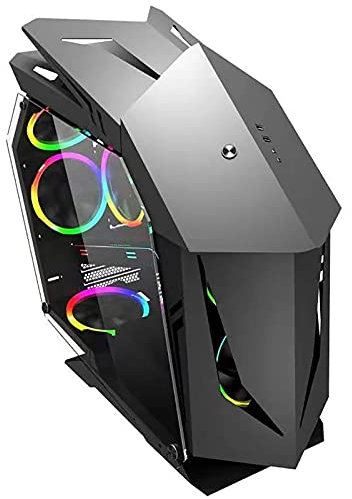 BBNB Cassa da Gioco, Mid-Tower M-ATX/ITX PC Gaming Gaming Case Gaming Case - Pannello Laterale in Vetro Temperato - USB 3.0 - Design Unico Forma, per Computer PC Desktop