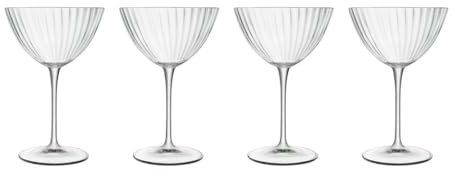 Luigi Bormioli Optica Martini Glasses Set of 4 x 220ml: Crystal Cocktail Glasses, Dishwasher Safe