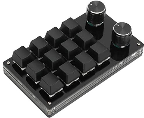 Arsor One Handed Programmable Mechanical Gaming Keypad, 12 Keys Multifunctional with Knob Plug and Handed Keyboard