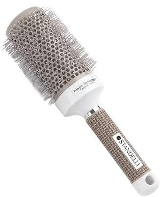 STANDELLI 53mm Round Hair Brush - Blow Dry Hair Brush with Nano Technology Ceramic Ionic Barrel - High Temperature Resistant Hairbrush for Professional Quality Blow Drying and Styling, Large Size