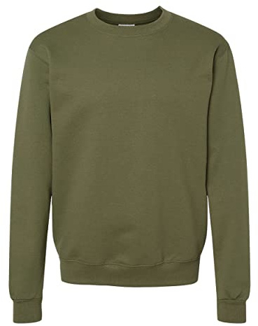 Champion Mens Powerblend Crewneck Sweatshirt, XL, Fresh Olive