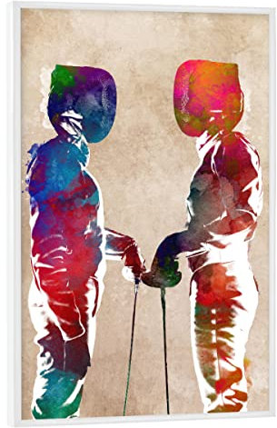 artboxONE Poster mit weißem Rahmen 30x20 cm Sport Fechter-Sport-Illustration - Bild Fechter Fechter Fechter