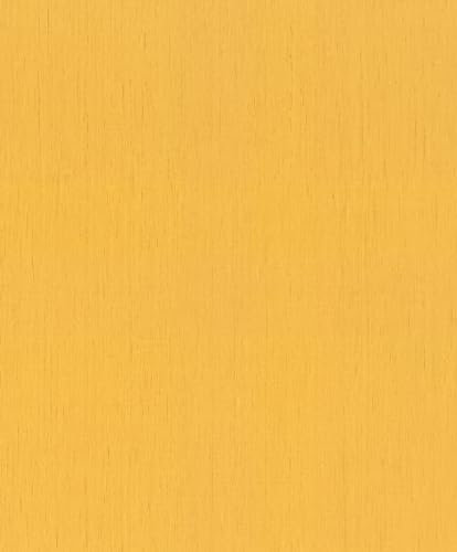 Rasch Carta da parati in tessuto non tessuto giallo tinta unita struttura effetto lino linee 746082