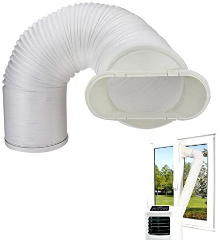 Portable Air Conditioner Exhaust Hose, 15CM Diameter AC Exhaust Vent Flexible Hose with Window Adapter, Anti-Clockwise Thread Air Conditioner Extension Hose Compatible with Most Air Conditioner