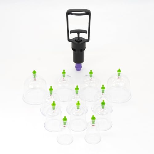 50x Schröpfgläser aus hochwertigem Kunststoff und eine Pumpe, Cupping Cups, Hijama Cupping, Hacamat Kupası (7cm)