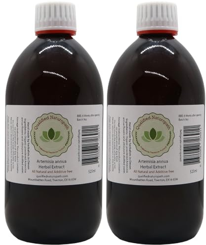 Artemisia (Sweet Annie/Qing Hao) Concentrated Herbal Extract - Twin Pack 525ml x 2 - in Glass Bottles