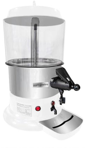 GGM Gastro | SSRM9B | Kakaodispenser für heiße Schokolade - 9 Liter - 1,1 kW - Weiß/Silber