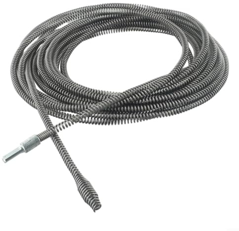 HEIBTENY Bflussspirale Rohrreinigungsspirale Elektrische Bohrmaschine Abflussbaggerung Feder Spülbeckenreiniger Kanal Bagger Werkzeug Für Waschbecken, Badewannen(10 meters)