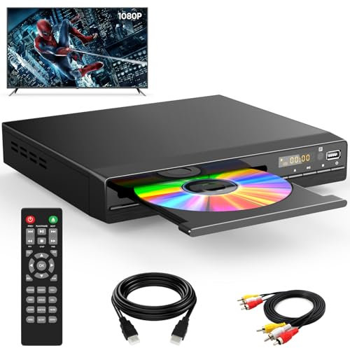 Tojock Lettore DVD HDMI | Supporta 1080P, USB, CD | Lettore DVD senza regione per TV | Con cavo HDMI, cavo RCA e telecomando