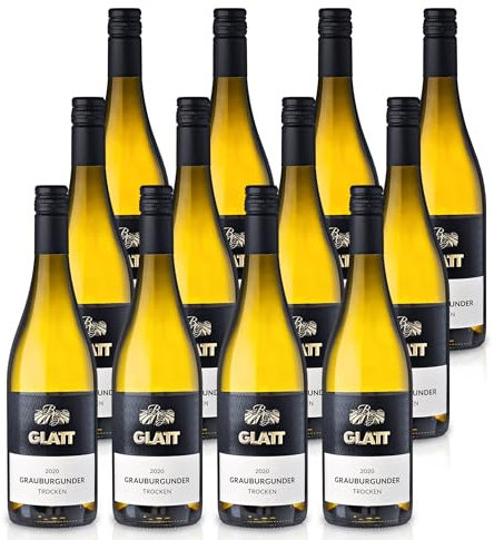 GLATT Grauburgunder trocken 2020 | Qualitätswein vom Kaiserstuhl/Baden, Deutschland | Leicht & Fruchtig im Geschmack | Weißwein aus der Pinot Gris-Traube (12x0,75l)