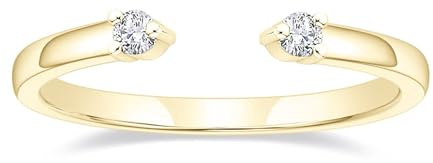 Titaniumcentral Vorsteckring Damen Schmal Offen Verstellbarer Ring Zirkonia Zierlich Schlicht Versprech Ringe Eheringe Verlobungsringe