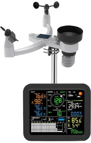 WESLNN 5 In 1 Indoor Outdoor Wireless Weather Station Temperature And Humidity Wind Speed Direction Rainfall With Digital Display