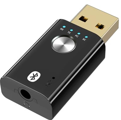 Boannice Adaptateur Audio Bluetooth USB Récepteur-émetteur Pour PC,TV,Amplificateur,Stéréo,écouteurs,Voiture et Autres Appareils, Faible Latence, Avec Câble Audio de 3,5 mm, Carte Son Externe Pour Ord