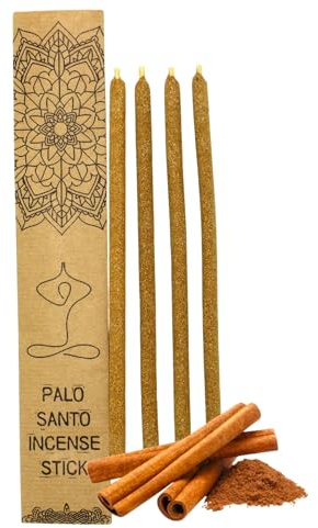 Encens Palo Santo avec cannelle Artisan Top Premium – 4 bâtons épais faits à la main au Pérou HOSTENATURA
