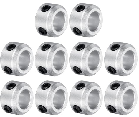 QUARKZMAN vågring 0,31 tum hål aluminium set-skruvstil klämringar silver 10 stycken