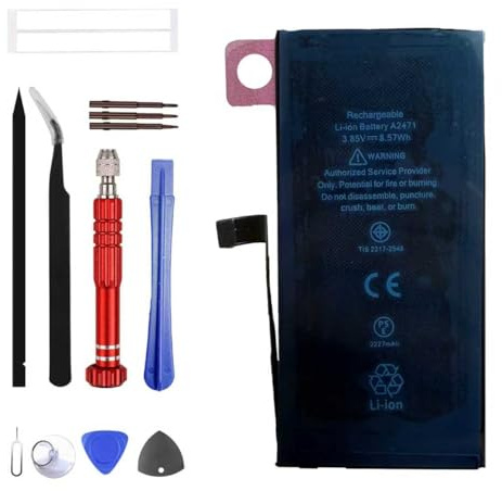 ERYNK A2471 Batterie de rechange pour iPhone 12 Mini modèle A2399 A2400 A2398 A2176 Batterie de rechange avec kit d'outils