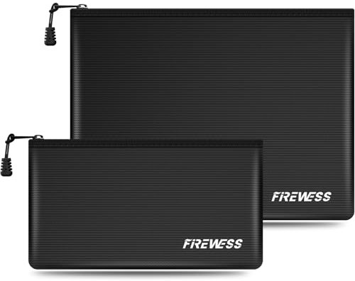 2 Stück Feuerfeste Dokumententaschen, 34 x 25 cm und 28 x 15 cm, nicht juckend, Feuerfeste Dokumentenbox, Wasserdichte Tasche für Wertsachen, Feuer und Wasserabweisen