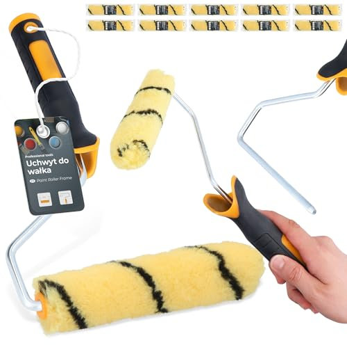 10x Rouleau Peinture 15 cm Recharge Laque Façade Mur Support Outils Peintre Travaux Rénovation Haute Absorption Finition Lisse Application Facile