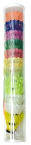 YCHUCH Federbälle für Spiele, Sport, Unterhaltung, Federbälle, zufällige Farbe, Federbälle, Badminton-Schaumstoffkopf, 12 Stück