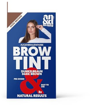 ANDbeauty Augenbrauen- und Wimpernfarbe dunkelbraun | Professionelle Färbung für ein intensives und langanhaltendes Ergebnis | ohne unerwünschte Rottöne | Inhalt Farbe & Entwickler für 3 Anwendungen