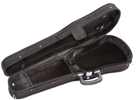 tononi Geigenkoffer Formetui 1/2, stabiler Holzkern, leicht, Tragegurte, hohe Qualität, schwarz, Violine, Geige, Koffer, Etui