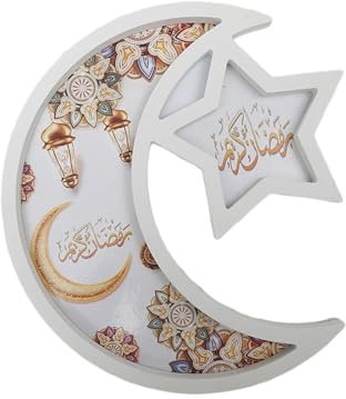 Vassoio decorativo a forma di luna e stella, per esporre frutta, dessert e pasticcini, spuntini, piatto da pranzo, decorazione per tavolo da pranzo