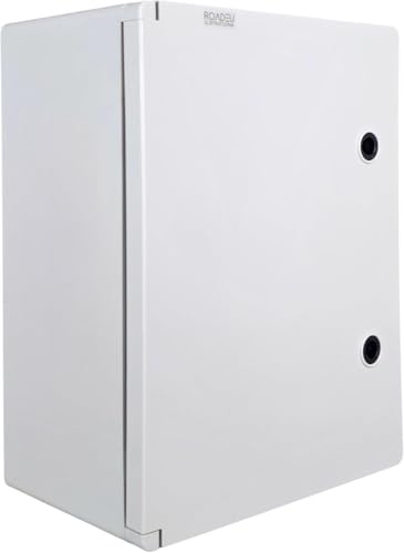 RoadEu – Distribution Enclosure IP65 500x350x195mm – Waterproof Plastic Switch Box with Lock, DIN Rail, Cable Glands & Mounting Plate – For Technology & Outdoor Use